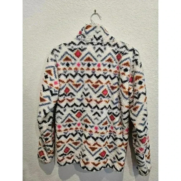 Eddie Bauer Southwestern Aztec 1/2 Zip Sherpa Fleece Pullover Jacket Small - Picture 2 of 4